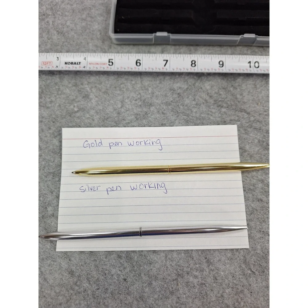 Luxury Ballpoint Pen Set Gold Silver Metal Slim Design Gift Case